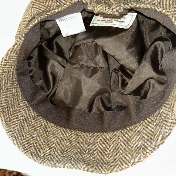 Mucros Weavers Women’s Newsboy Hat Panel Wool Made in Ireland Brown/Tan EUC - Picture 5 of 5
